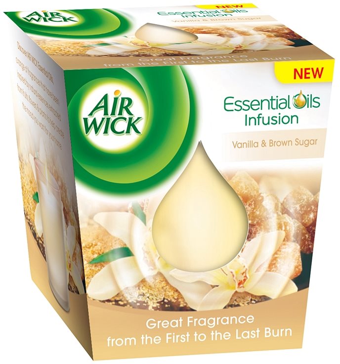 Air Wick Essential Oil Vanilla & Brown Sugar illatos gyertya 105 g