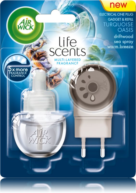 Air Wick Life Scents Turquoise Oasis elektryczny odświeżacz powietrza 19 ml z napełnieniem