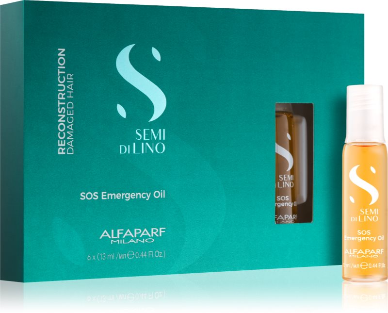 Alfaparf Milano Semi di Lino Reconstruction SOS Emergency Oil Reconstructing Treatment For Damaged Hair In Ampoules