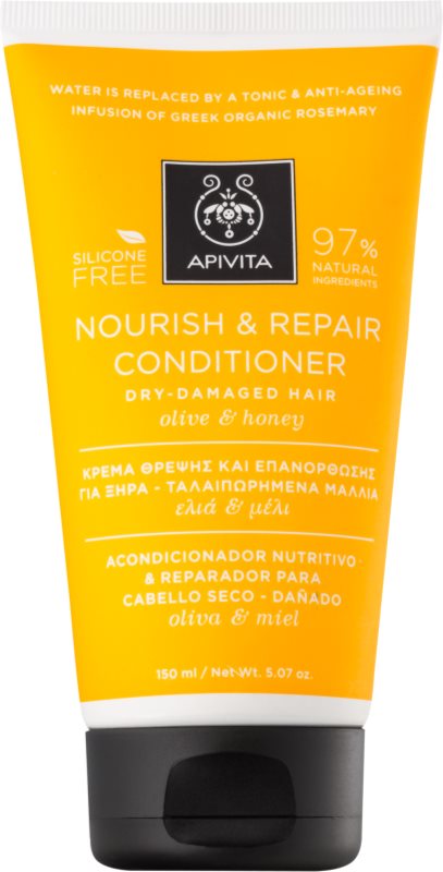 Apivita Holistic Hair Care Olive & Honey après-shampoing nourrissant pour cheveux secs et sensibilisés