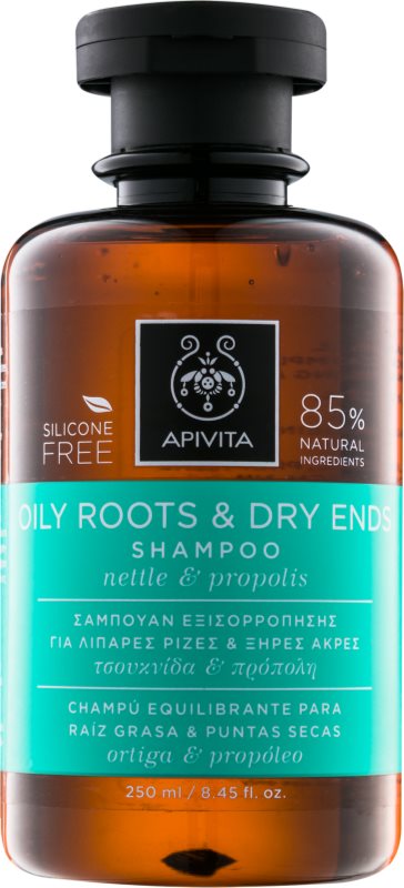 Apivita Holistic Hair Care Nettle & Propolis champô para couro cabeludo oleoso e pontas secas