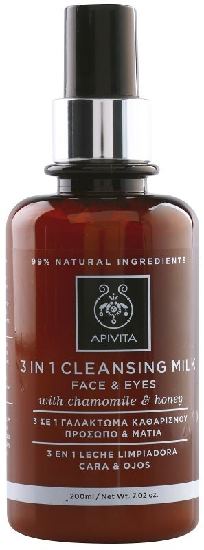 Apivita Cleansing Chamomile & Honey Reinigungsmilch 3 in 1 für Gesicht und Augen