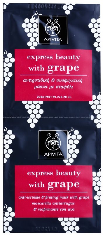 Apivita Express Beauty Grape ránctalanító és feszesítő arcpakolás