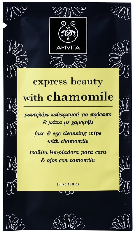 Apivita Express Beauty Chamomile salvietta struccante detergente per viso e occhi
