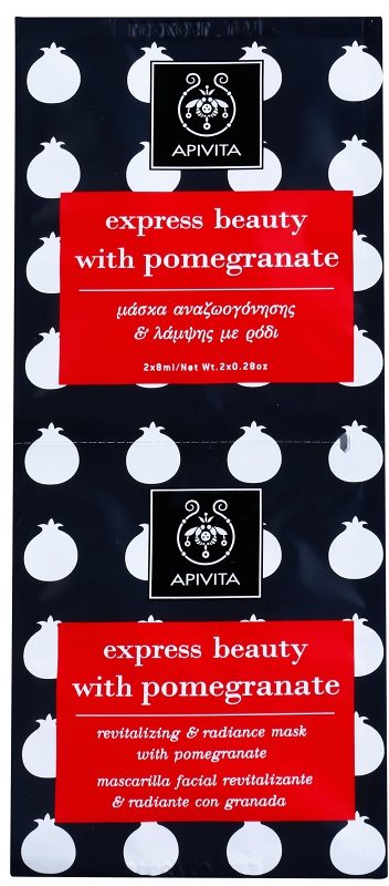 Apivita Express Beauty Pomegranate revitalizirajuća maska za posvjetljivanje lica