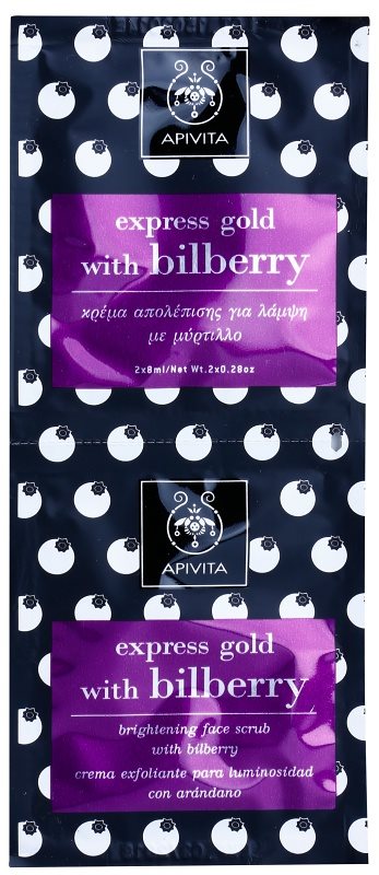 Apivita Express Gold Bilberry maschera esfoliante illuminante