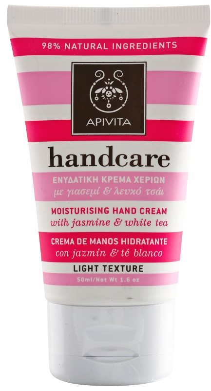 Apivita Hand Care Jasmine & White Tea crema idratante leggera per le mani