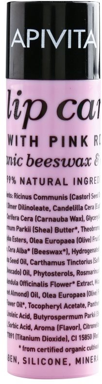 Apivita Lip Care Pink Rose feuchtigkeitsspendender Balsam mit regenerierender Wirkung
