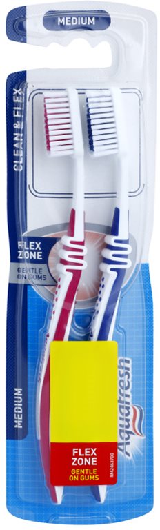 Aquafresh Clean & Flex brosses à dents medium 2 pcs
