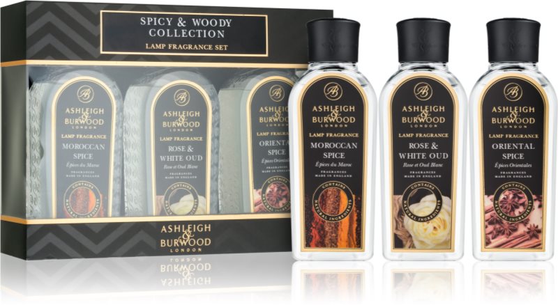 Ashleigh & Burwood London Lamp Fragrance Spicy & Woody set cadou III Moroccan Spice, Rose & White Oud, Oriental Spice