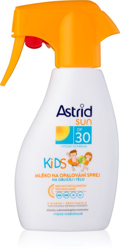 Astrid Sun Kids παιδικό αντηλιακό γαλάκτωμα σε σπρέι SPF 30
