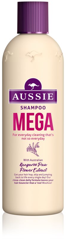 Aussie Mega champô para lavagem diária dos cabelos