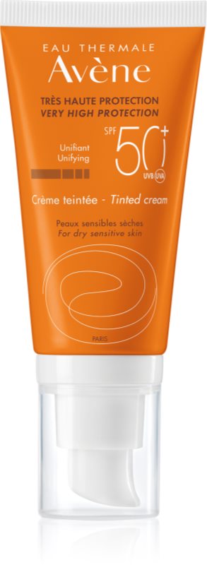 Avène Sun Sensitive tonujúci ochranný krém pre suchú a citlivú pleť SPF 50+