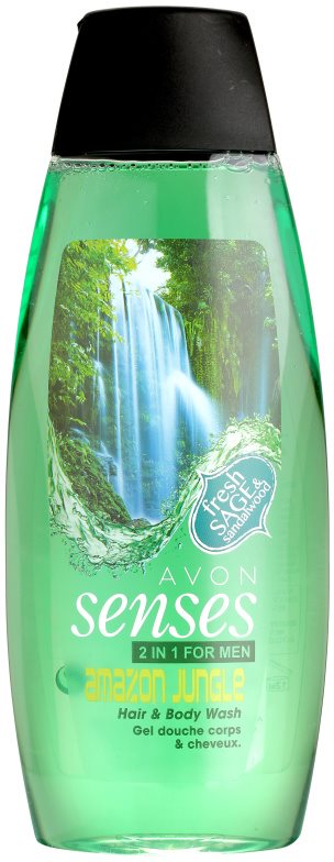 Avon Senses Amazon Jungle šampón a sprchový gél 2 v 1 pre mužov