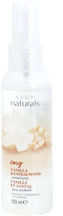 Avon Naturals Fragrance spray corporal refrescante com baunilha e sândalo