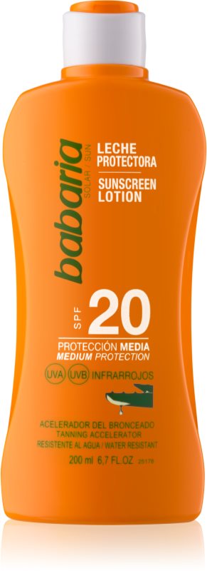 Babaria Sun Protective lapte de corp pentru soare rezistent la apa SPF 20