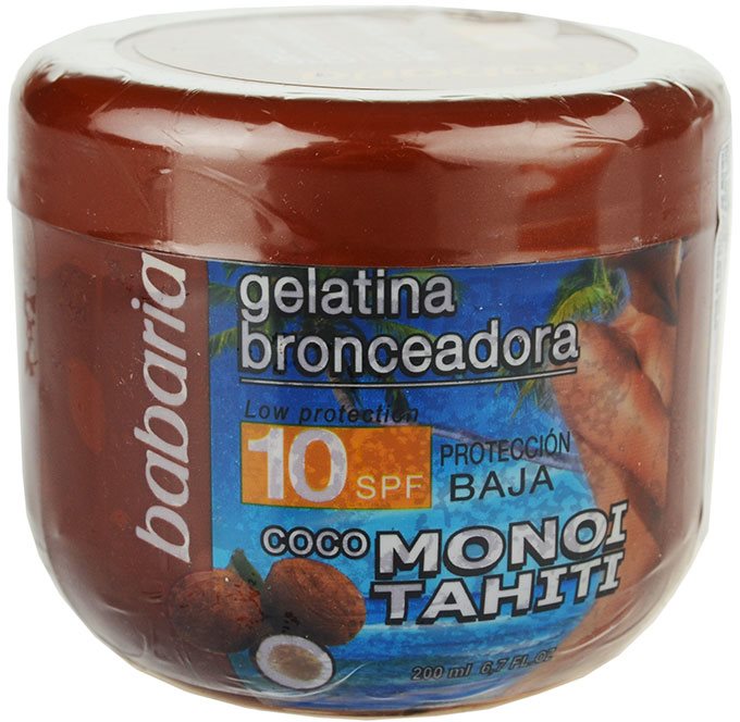 Babaria Sun Bronceadora τζελ με χρώμα και καρύδα SPF 10