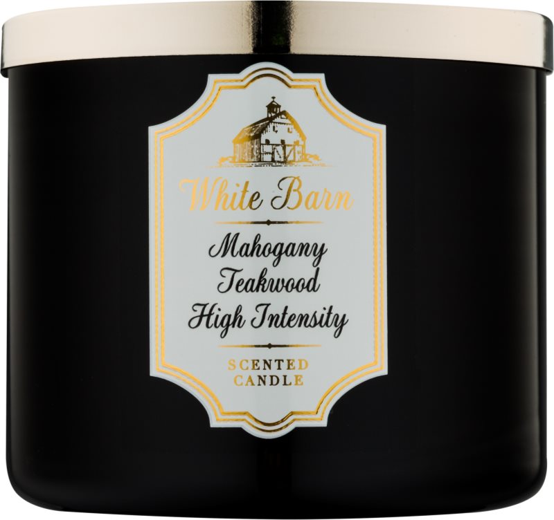 Bath & Body Works White Barn Mahogany Teakwood High Intensity bougie parfumée 411 g