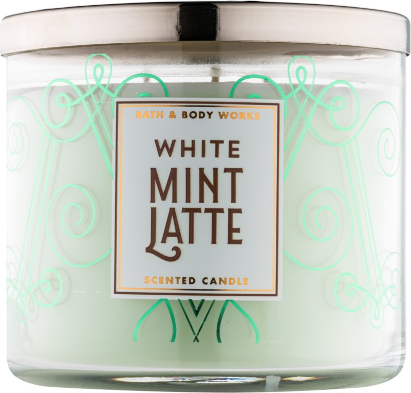 Bath & Body Works White Mint Latte illatos gyertya 411 g