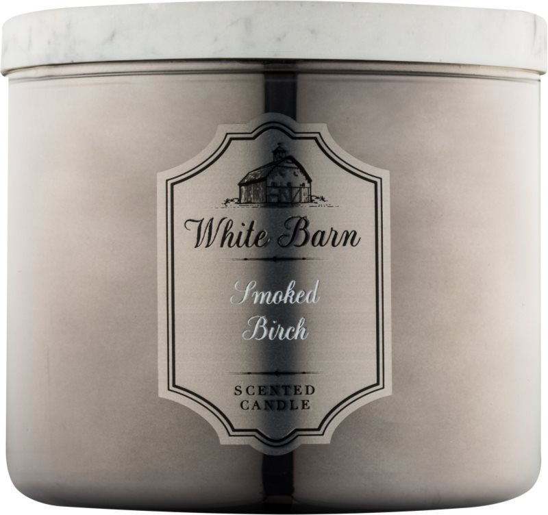 Bath & Body Works White Barn Smoked Birch illatos gyertya 411 g
