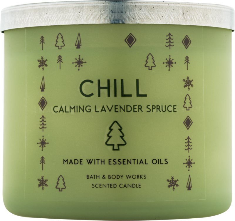 Bath & Body Works Chill: Calming Lavender Spruce Duftkerze 411 g