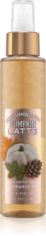 Bath & Body Works Marshmallow Pumpkin Latte Bodyspray voor Vrouwen 146 ml Glimmend