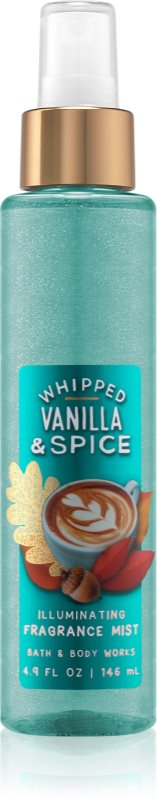 Bath & Body Works Whipped Vanilla & Spice Body Spray for Women 146 ml glittering