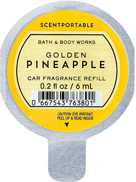Bath & Body Works Golden Pineapple vůně do auta 6 ml náhradní náplň