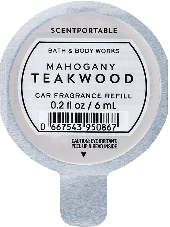 Bath & Body Works Mahogany Teakwood ambientador auto 6 ml recarga de substituição