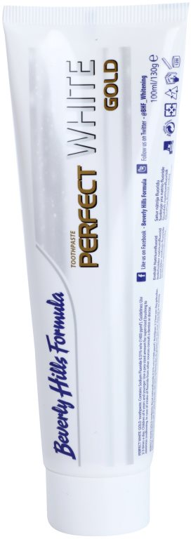 Beverly Hills Formula Perfect White Gold dentífrico branqueador com partículas de ouro