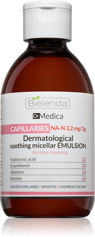 Bielenda Dr. Medica Capillaries kalmerend micellair water voor de huid met de neiging tot rood worden