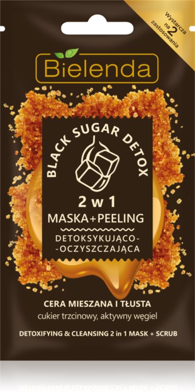 Bielenda Black Sugar Detox maschera detossinante e micro-scrub 2 in 1