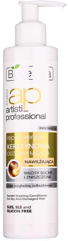 Bielenda Artisti Professional Repair Keratin condicionador hidratante para cabelo seco a danificado