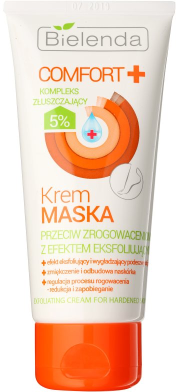 Bielenda Comfort+ máscara cremosa com efeito peeling para os pés calejados
