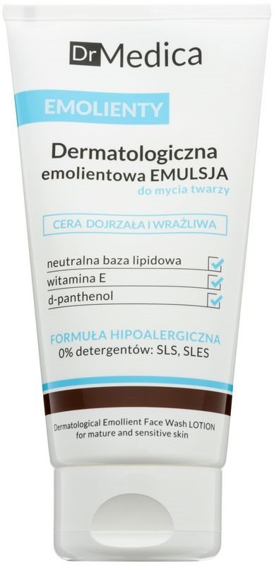 Bielenda Dr Medica Emollients dermatologiczna emulsja nawilżająca do mycia twarzy wrażliwej i dojrzałej skóry