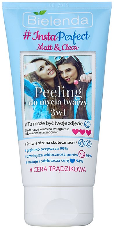 Bielenda #Insta Perfect Matt & Clear scrub viso 3 in 1 per pelli problematiche