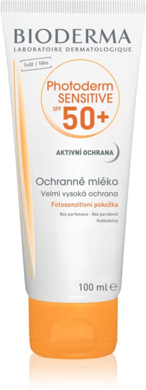 Bioderma Photoderm Sensitive zaščitno mleko za telo in obraz SPF 50+