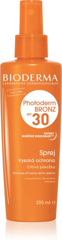 Bioderma Photoderm Bronz zaščitno pršilo za podporo in podaljšanje naravne porjavelosti SPF 30