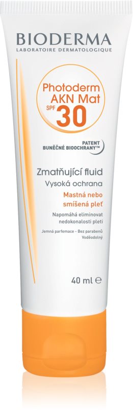 Bioderma Photoderm AKN Mat захисний матуючий флюїд для шкіри SPF 30