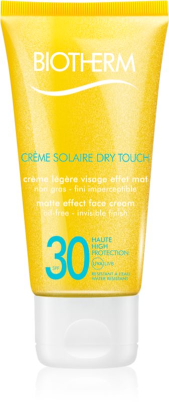 Biotherm Crème Solaire Dry Touch Matte Sunscreen On Your Face SPF 30