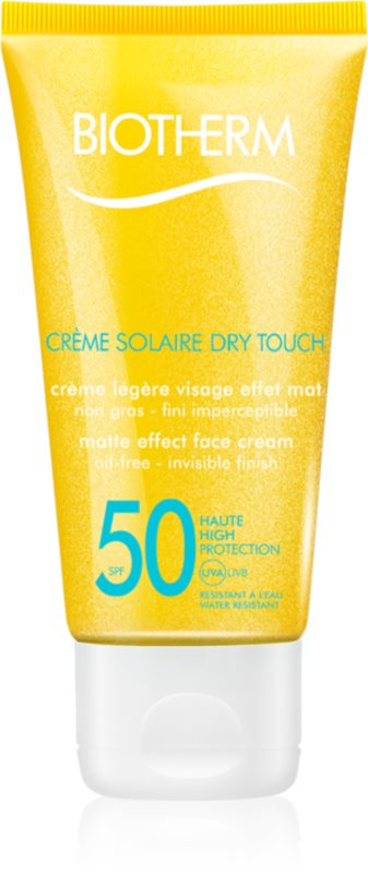 Biotherm Crème Solaire Dry Touch Matte Sunscreen On Your Face SPF 50