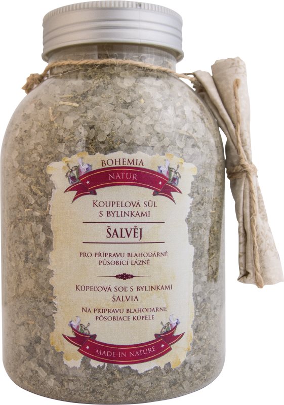 Bohemia Gifts & Cosmetics Bohemia Natur povzbudzujúca kúpeľová soľ so šalviou