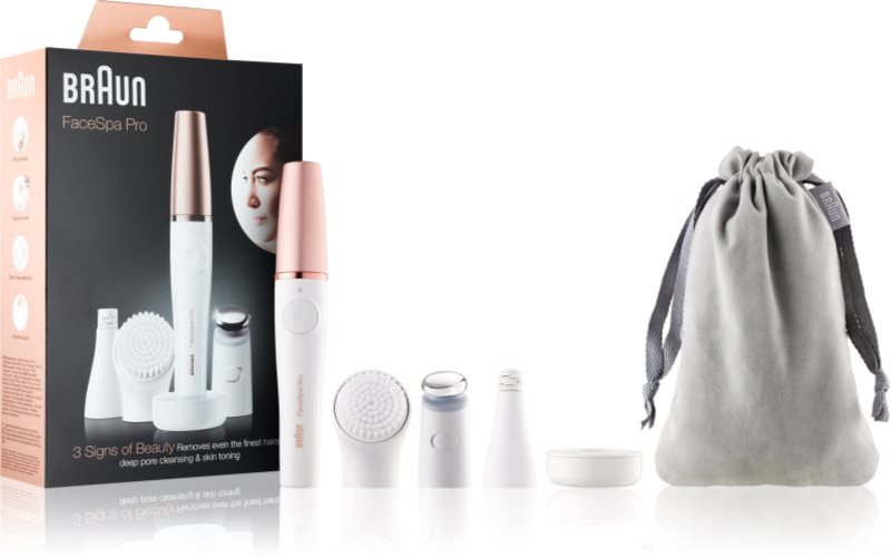 Braun FaceSpa Pro 911 sistema 3 in 1 per depilare, rivitalizzare e tonificare il viso