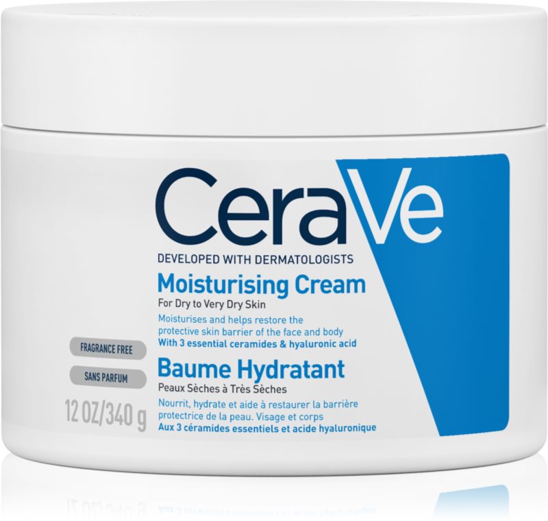 CeraVe Moisturizers crema hidratante para rostro y cuerpo para pieles secas y muy secas