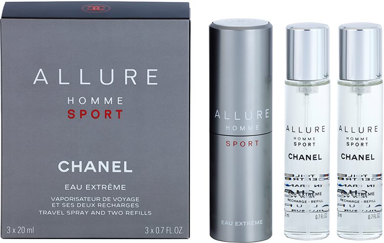 Chanel Allure Homme Sport Eau Extreme eau de toilette pentru barbati 3 x 20 ml (1x reincarcabil + 2x rezerva)