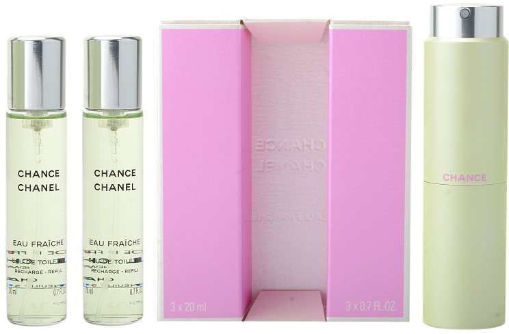 Chanel Chance Eau Fraîche toaletní voda pro ženy 3x20 ml (1x plnitelná + 2x náplň)