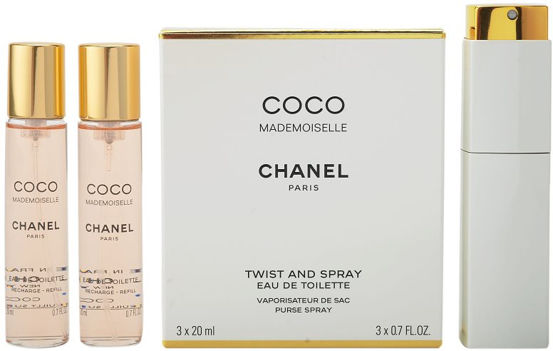 Chanel Coco Mademoiselle toaletní voda pro ženy 3x20 ml (1x plnitelná + 2x náplň)