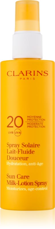 Clarins Sun Protection lapte bronzant cu pulverizator SPF 20