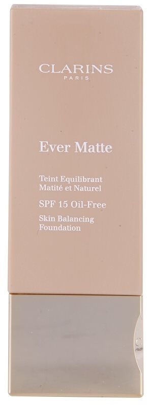 Clarins Face Make-Up Ever Matte матуючий тональний крем для звуження пор SPF 15