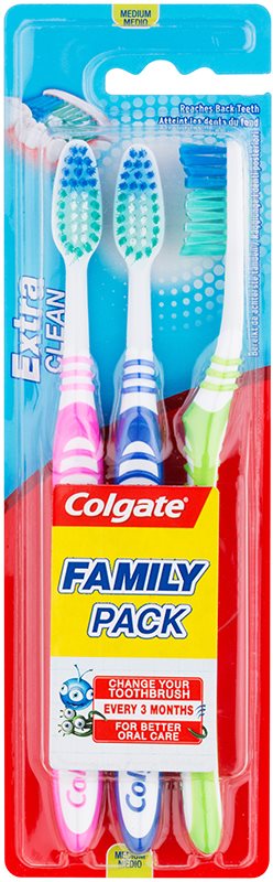 Colgate Extra Clean zubné kefky medium 3 ks